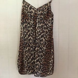 Leopard print slip dress